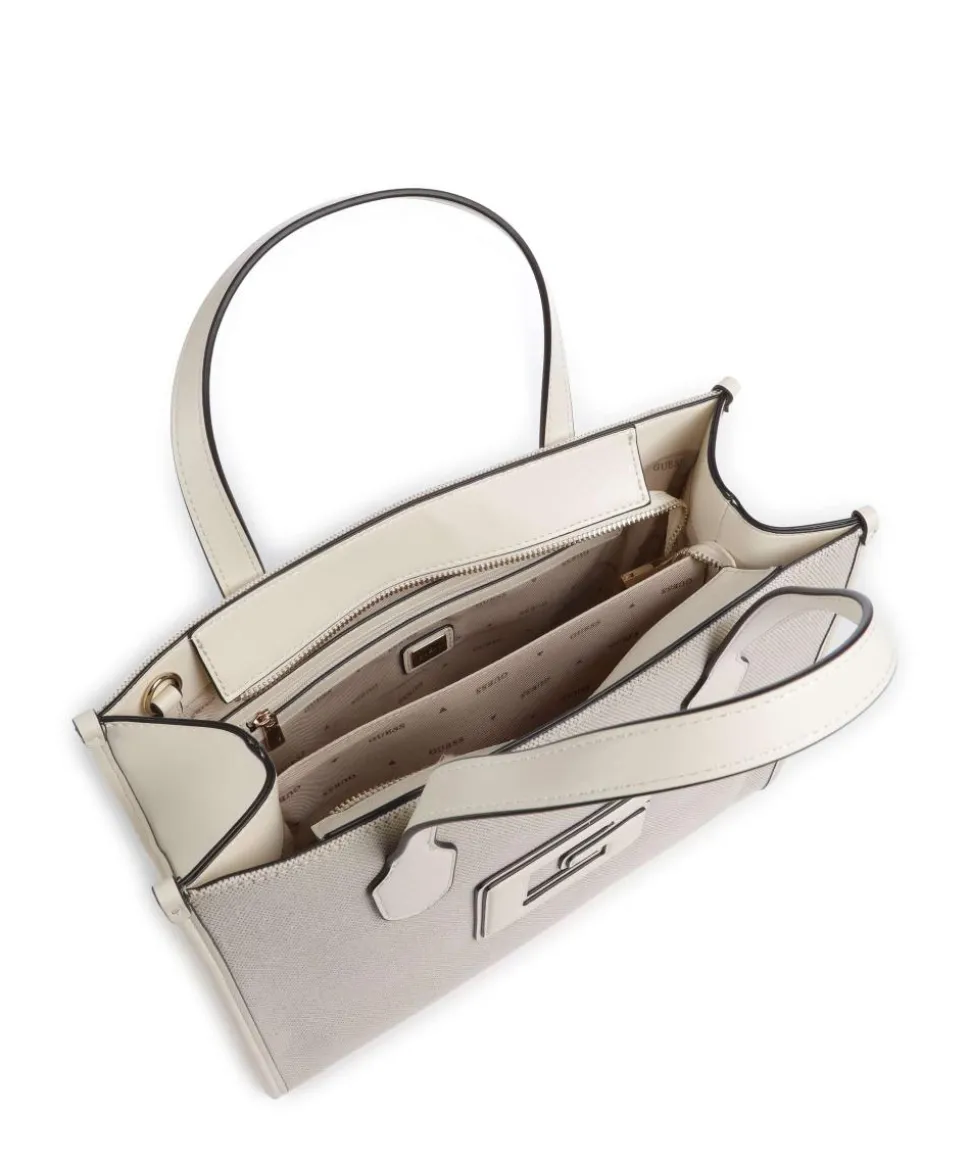 G Status Handtasche Polyester, Canvas beige/weiß