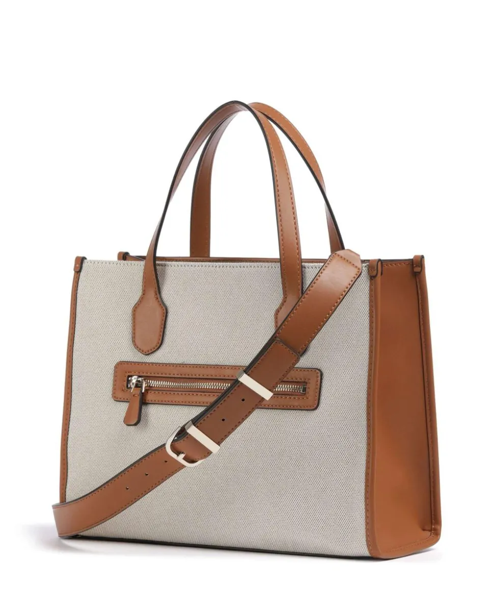 G Status Handtasche Polyester, Canvas beige/braun