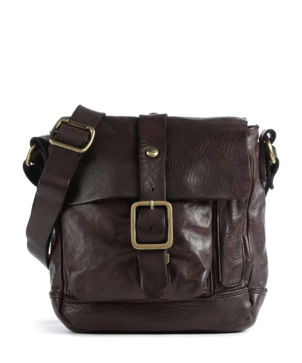 Garofano Umhängetasche genarbtes Rindsleder dunkelbraun