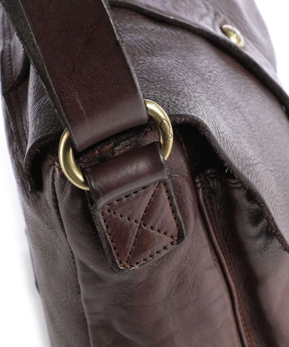 Garofano Umhängetasche genarbtes Rindsleder dunkelbraun