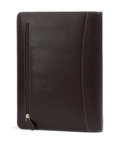 Gaucho A4 Rits Mappe fein genarbtes Rindsleder dunkelbraun
