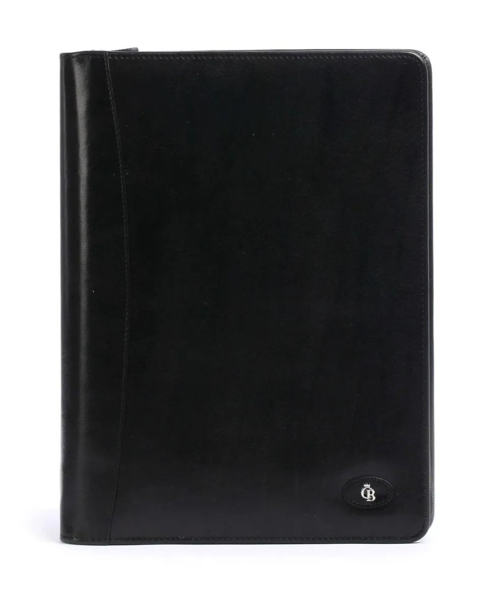 Gaucho A4 Rits Mappe fein genarbtes Rindsleder schwarz