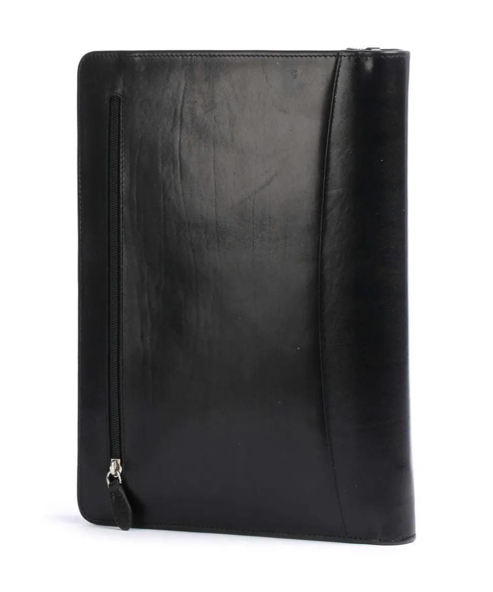 Gaucho A4 Rits Mappe fein genarbtes Rindsleder schwarz