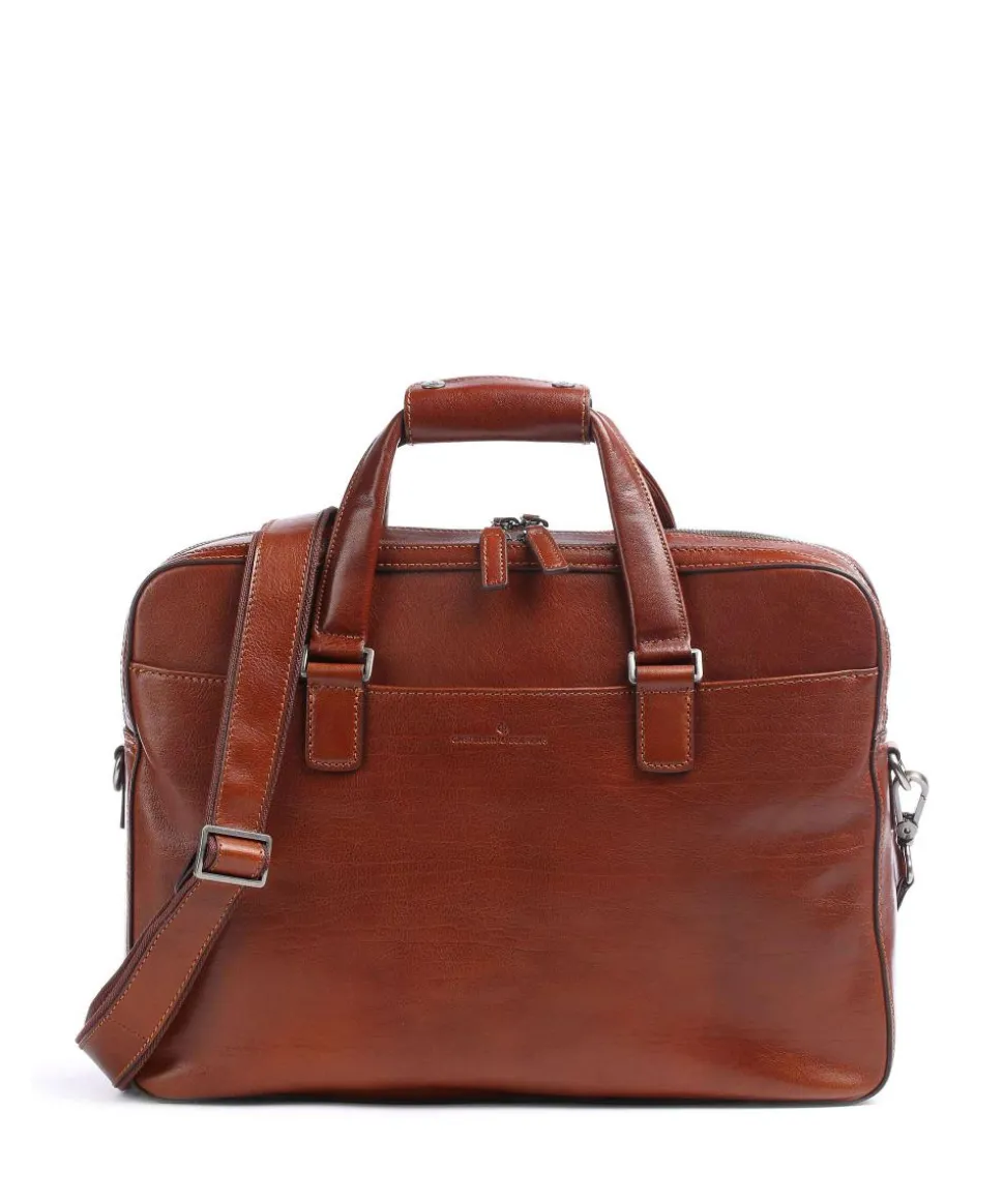 Gaucho Paul Aktentasche 15″ fein genarbtes Rindsleder cognac