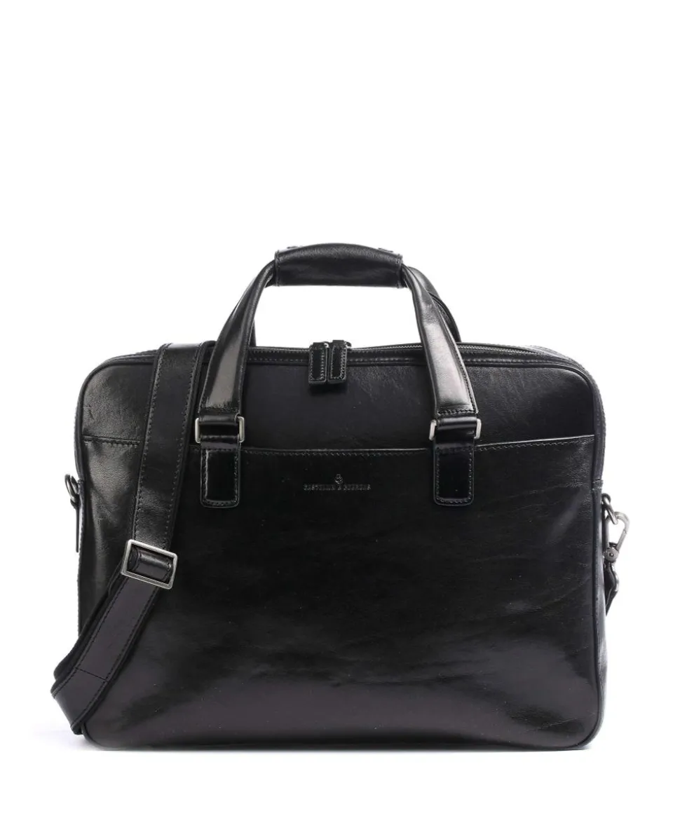 Gaucho Paul Aktentasche 15″ fein genarbtes Rindsleder schwarz