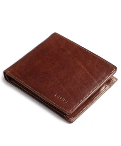 Geldbörse fein genarbtes Leder braun