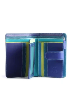 Geldbörse fein genarbtes Leder blau