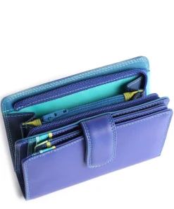 Geldbörse fein genarbtes Leder blau