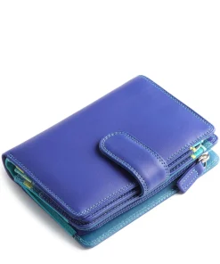 Geldbörse fein genarbtes Leder blau