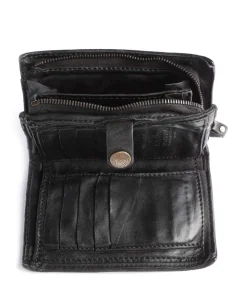 Geldbörse fein genarbtes Leder schwarz