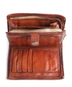 Geldbörse fein genarbtes Leder cognac