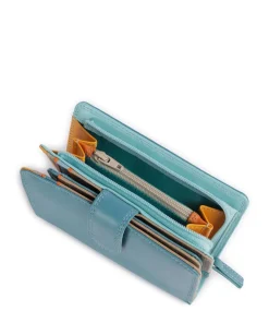 Geldbörse fein genarbtes Leder türkis