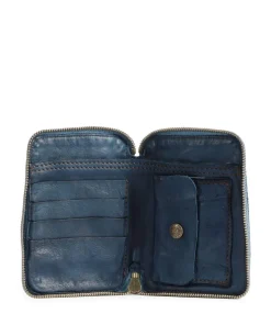 Geldbörse fein genarbtes Rindsleder petrol
