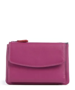 Geldbörse fein genarbtes Rindsleder brombeer