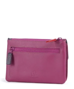 Geldbörse fein genarbtes Rindsleder brombeer