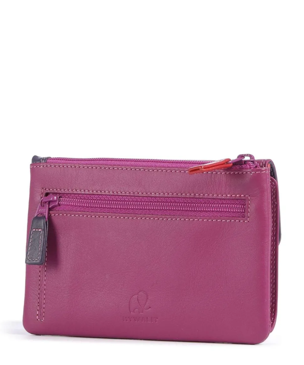 Geldbörse fein genarbtes Rindsleder brombeer