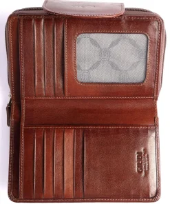 Geldbörse fein genarbtes Rindsleder braun