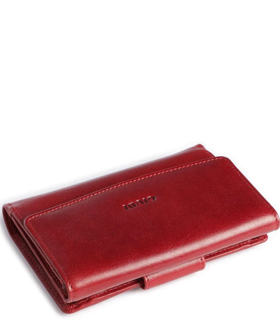 Geldbörse fein genarbtes Rindsleder rot