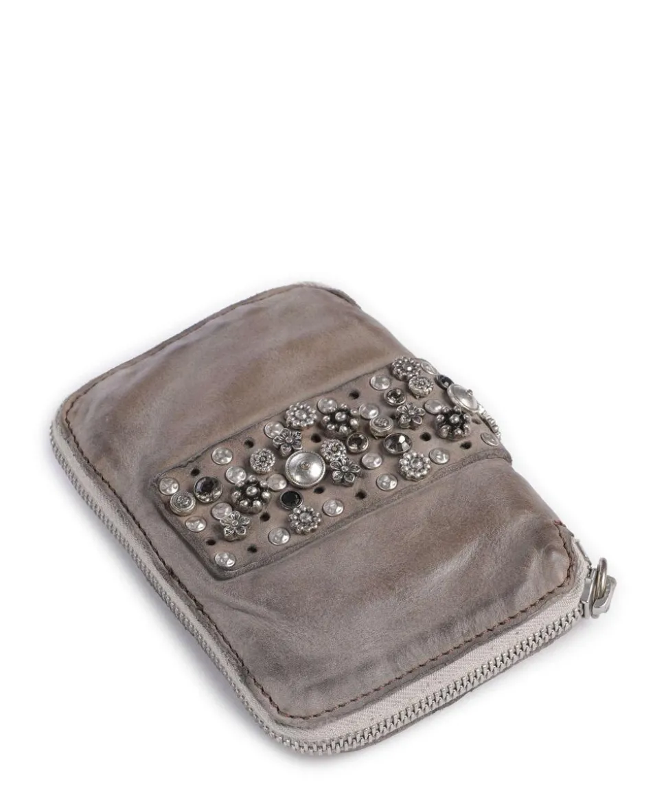 Geldbörse fein genarbtes Rindsleder grau