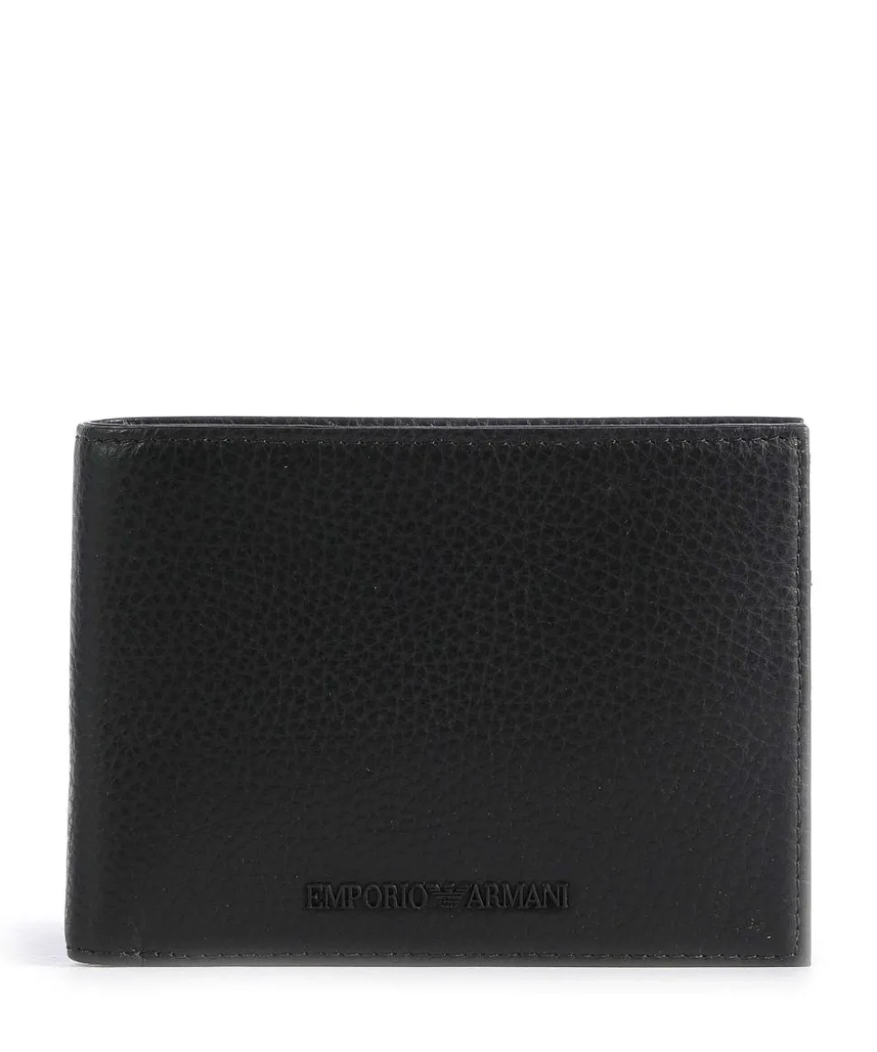 Geldbörse genarbtes Leder schwarz