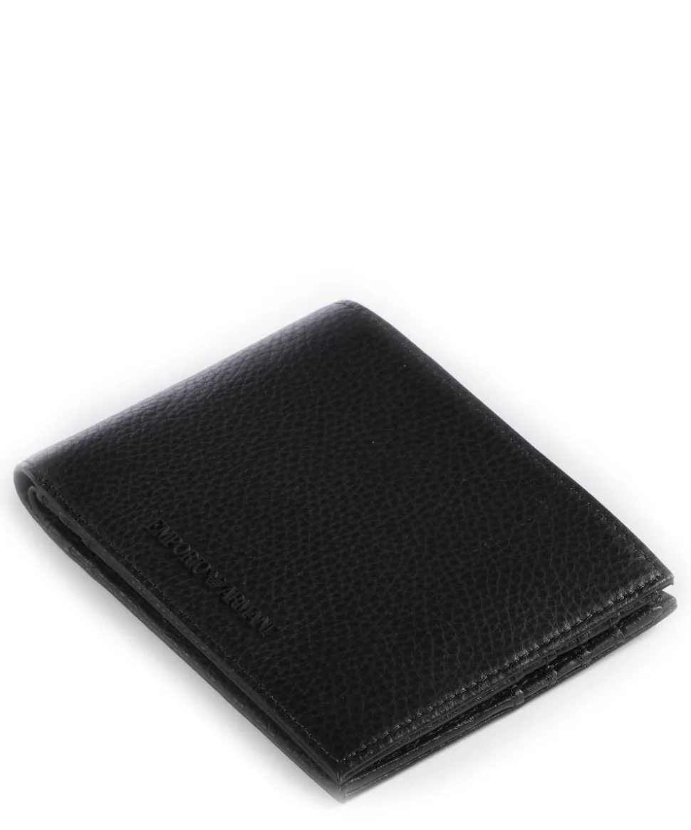 Geldbörse genarbtes Leder schwarz