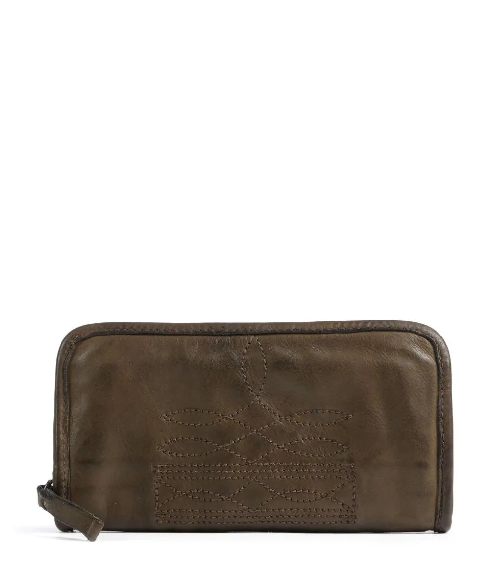 Geldbörse genarbtes Rindsleder olivgrün