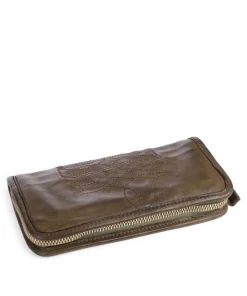 Geldbörse genarbtes Rindsleder olivgrün