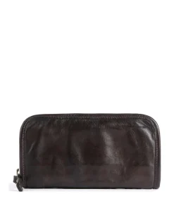Geldbörse genarbtes Rindsleder dunkelbraun
