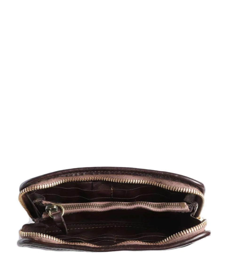 Geldbörse genarbtes Rindsleder dunkelbraun