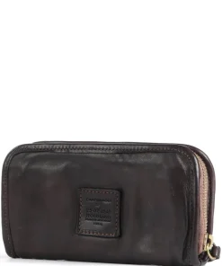 Geldbörse genarbtes Rindsleder dunkelbraun