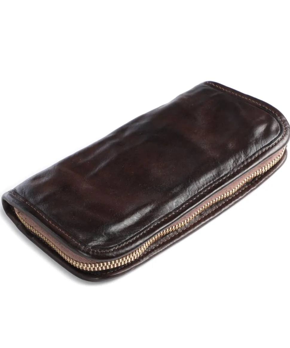 Geldbörse genarbtes Rindsleder dunkelbraun