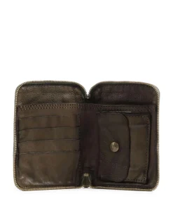Geldbörse genarbtes Rindsleder olivgrün