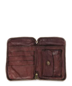 Geldbörse geprägtes Rindsleder dunkelrot