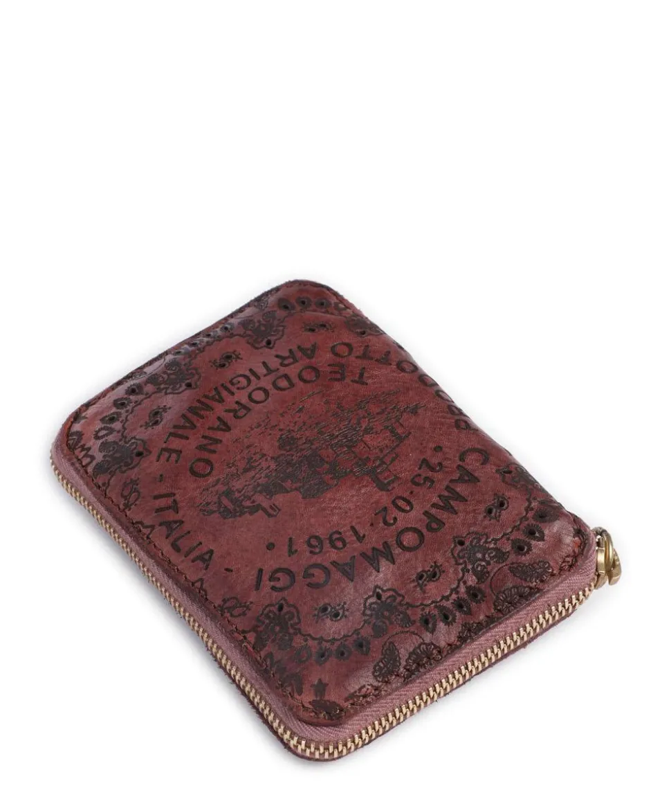 Geldbörse geprägtes Rindsleder dunkelrot