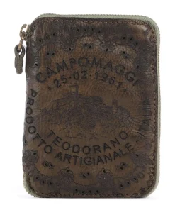 Geldbörse geprägtes Rindsleder olivgrün