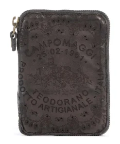 Geldbörse geprägtes Rindsleder dunkelgrau