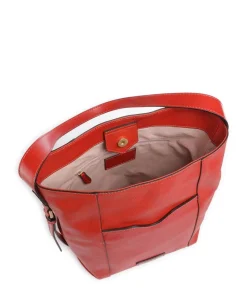 Gemma Beuteltasche genarbtes Rindsleder rot