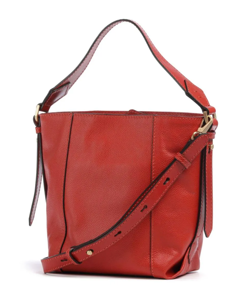 Gemma Bucket bag genarbtes Rindsleder rot