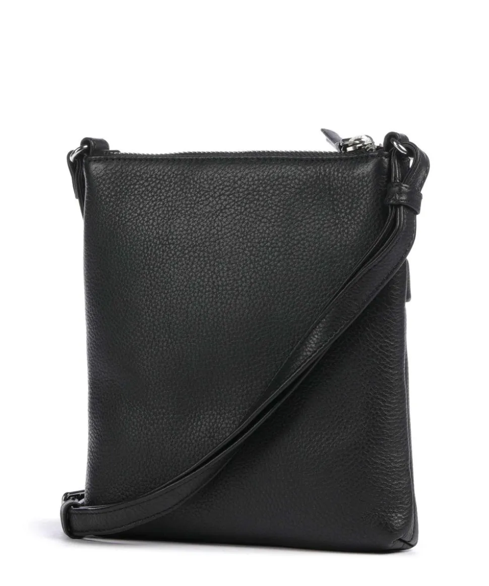 Genie Umhängetasche genarbtes Rindsleder schwarz