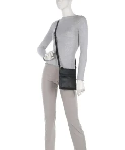 Genie Umhängetasche genarbtes Rindsleder schwarz