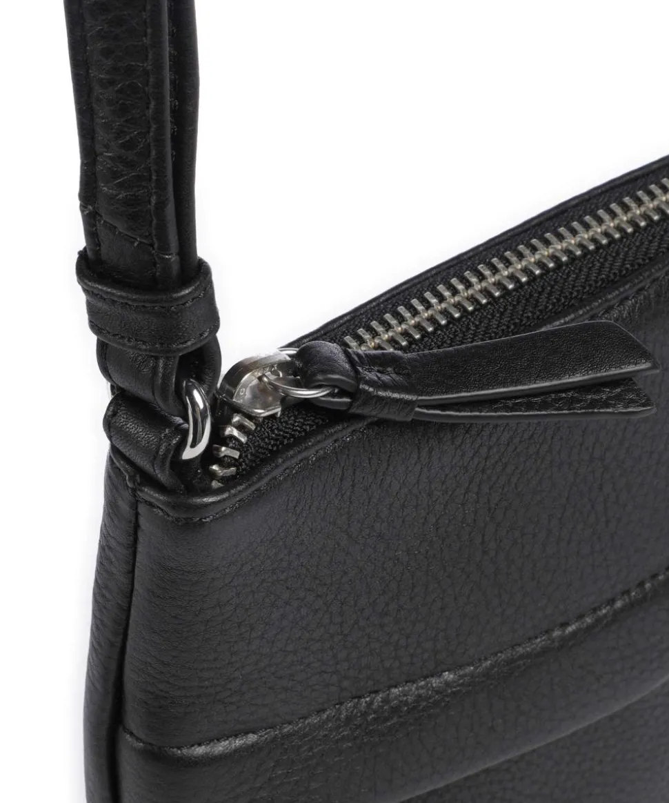 Genie Umhängetasche genarbtes Rindsleder schwarz