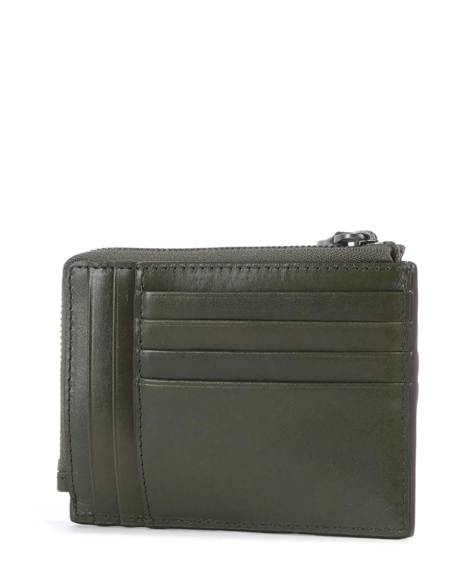 Giacomo Kreditkartenetui fein genarbtes Rindsleder khaki