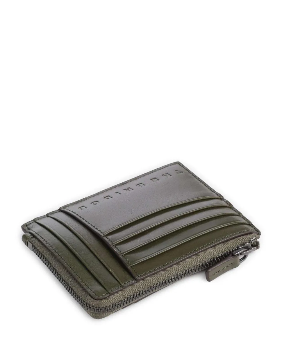 Giacomo Kreditkartenetui fein genarbtes Rindsleder khaki