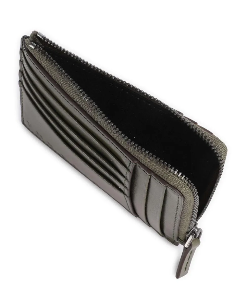 Giacomo Kreditkartenetui fein genarbtes Rindsleder khaki