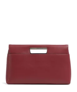 Giada Clutch fein genarbtes Leder dunkelrot