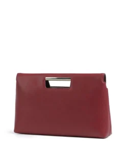 Giada Clutch fein genarbtes Leder dunkelrot