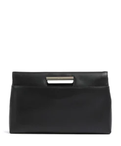 Giada Clutch fein genarbtes Leder schwarz