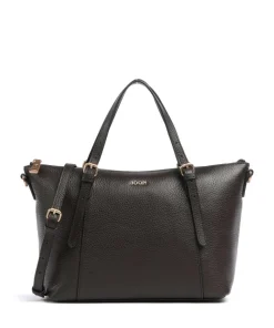 Giada Helena Handtasche genarbtes Leder dunkelbraun