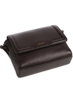 Giada Lorena Umhängetasche genarbtes Kalbsleder dunkelbraun