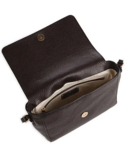 Giada Lorena Umhängetasche genarbtes Kalbsleder dunkelbraun